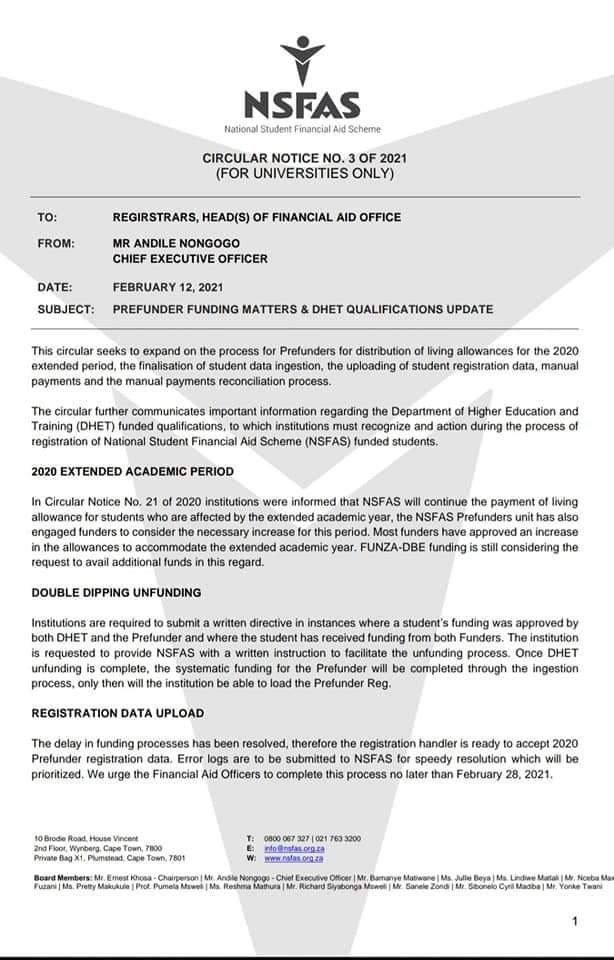 NSFAS Circular2