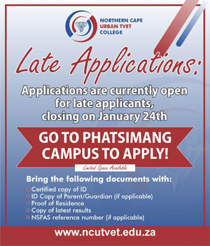 Northern Cape Urban TVET College late applications