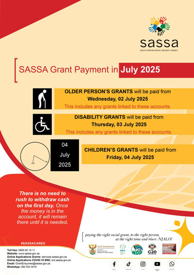 Sassa grants july 2025