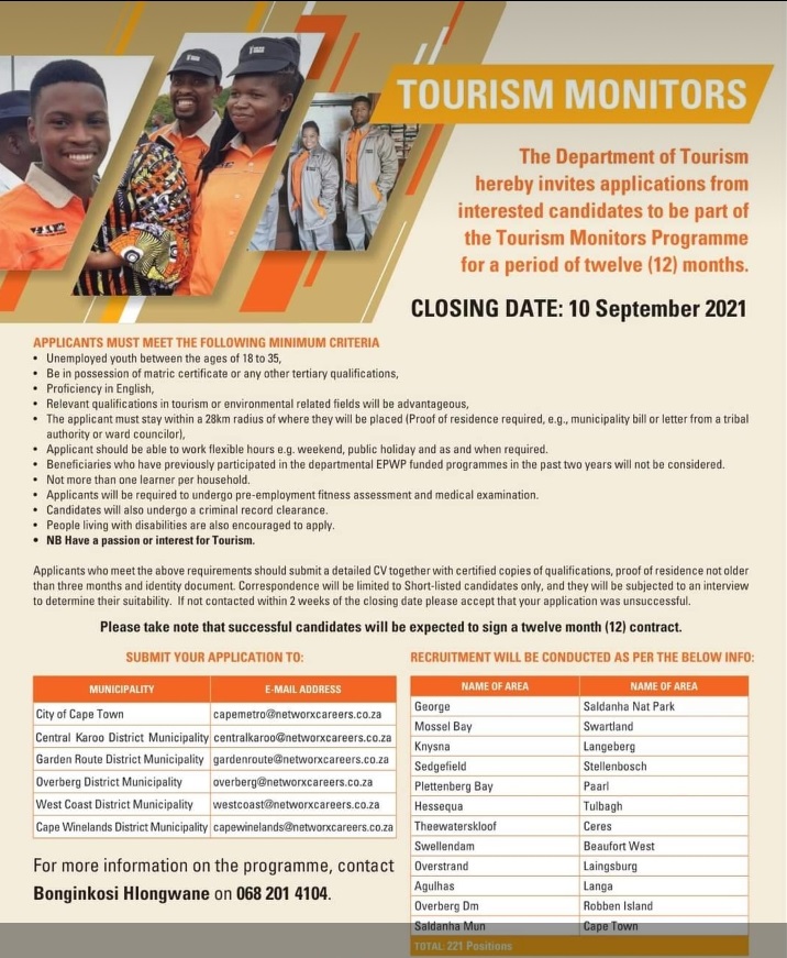 tourism monitors learnership