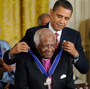 President Barack Obama Presents the US Medal of Freedom to Desmond Tutu
