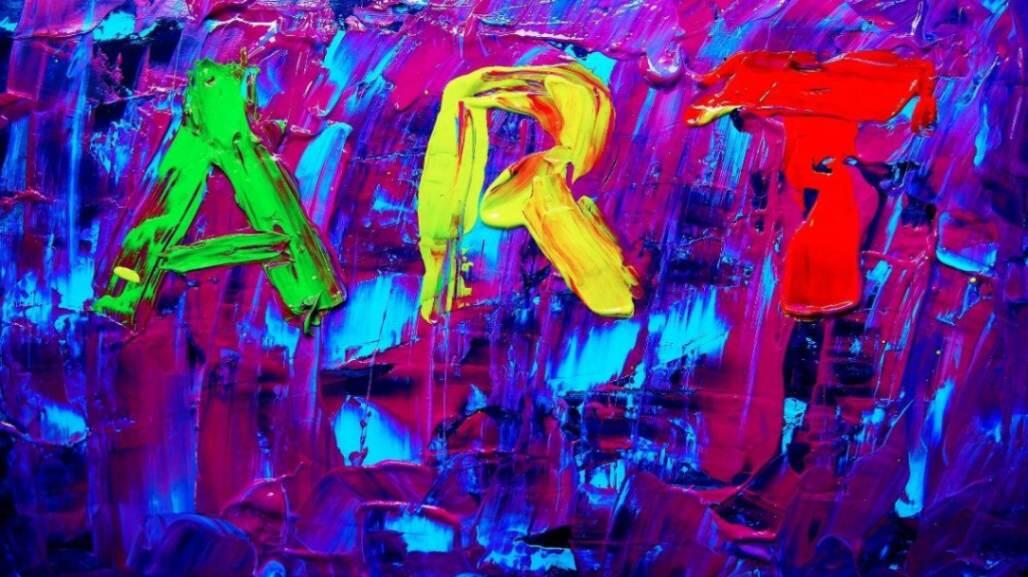 the word art written with paint