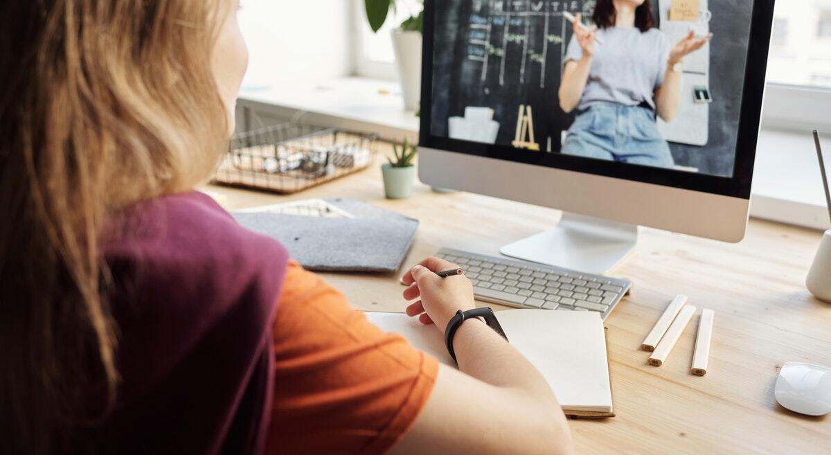 Student doing an Online Course