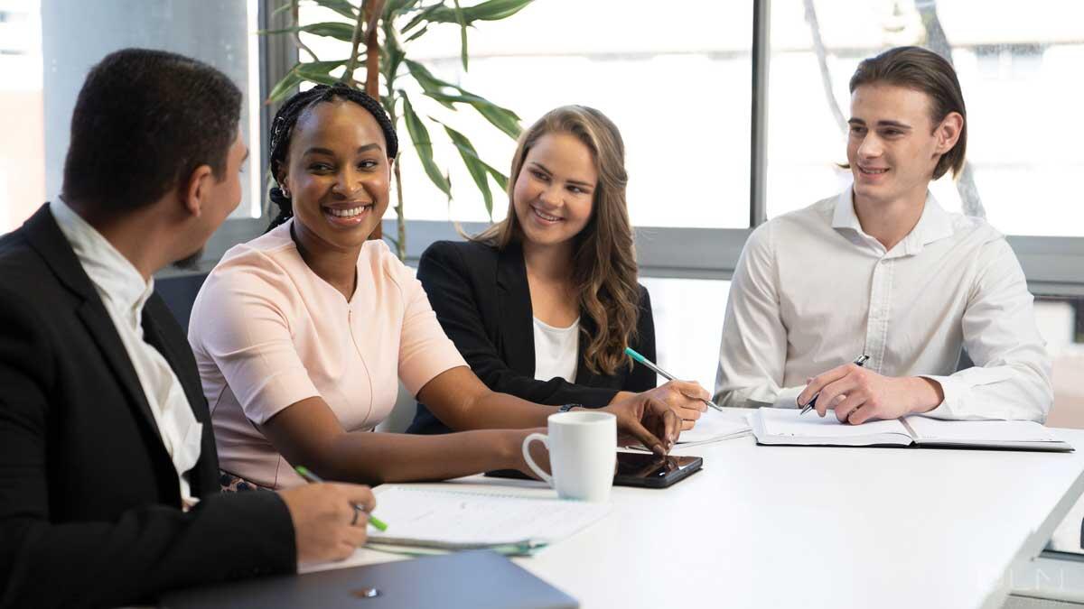 People meeting table