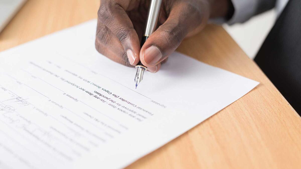 signing document