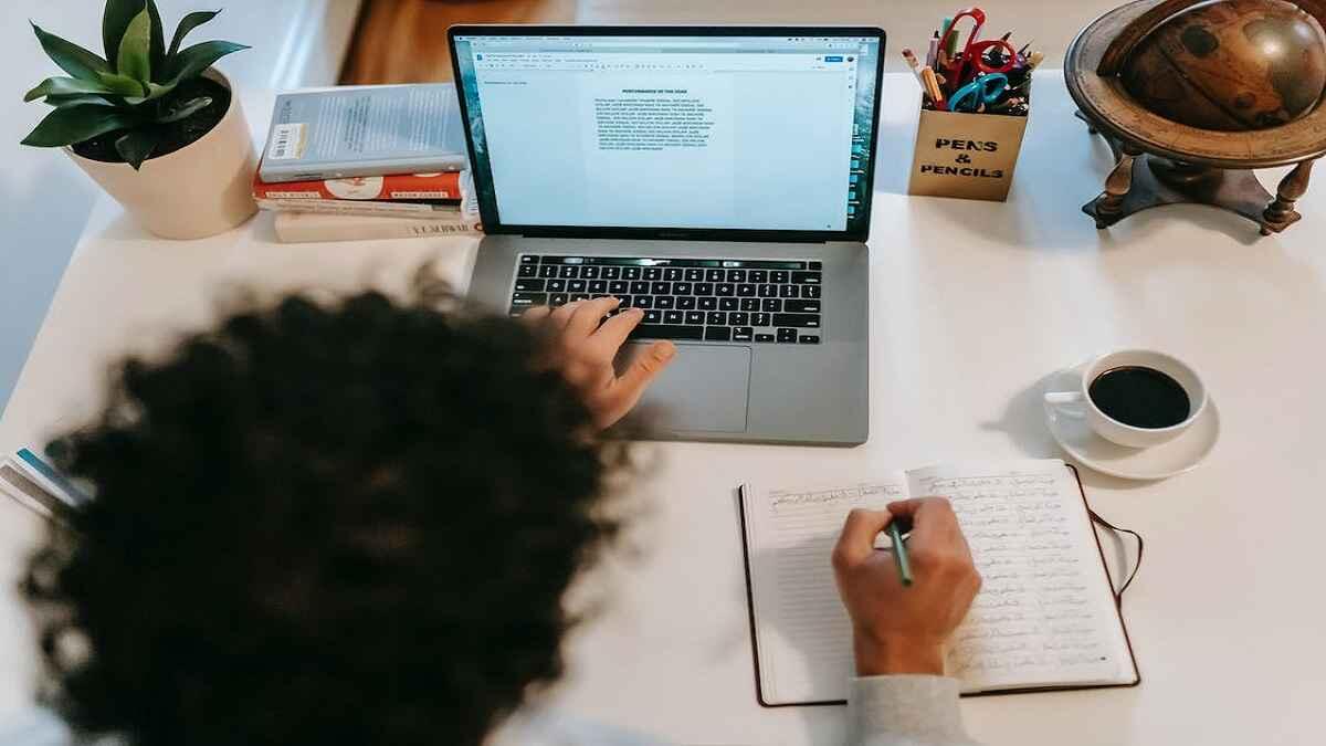 Job seeker sits for an assessment as a transcriber 