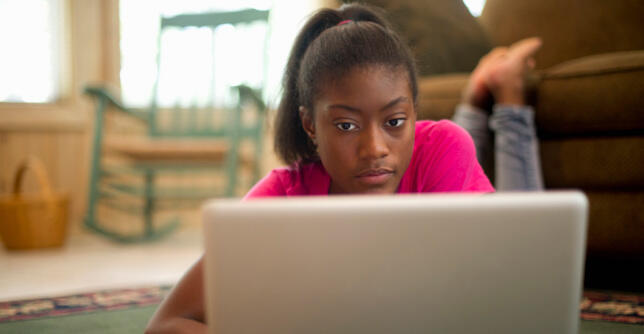 girl on a laptop