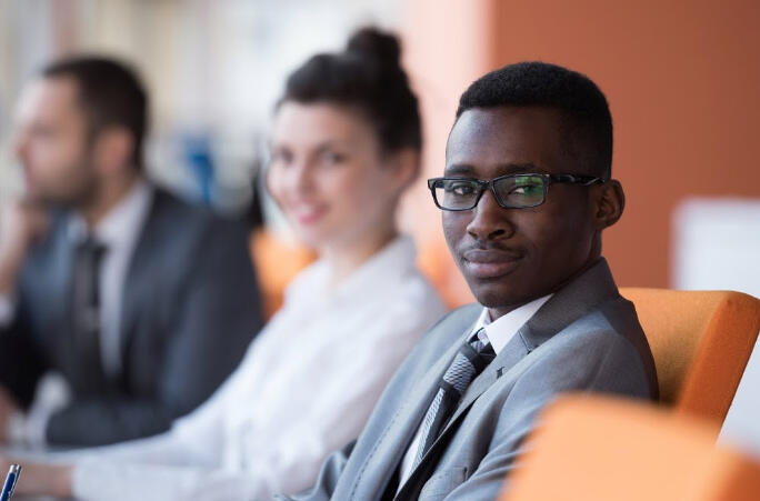 employee sitting in an interview