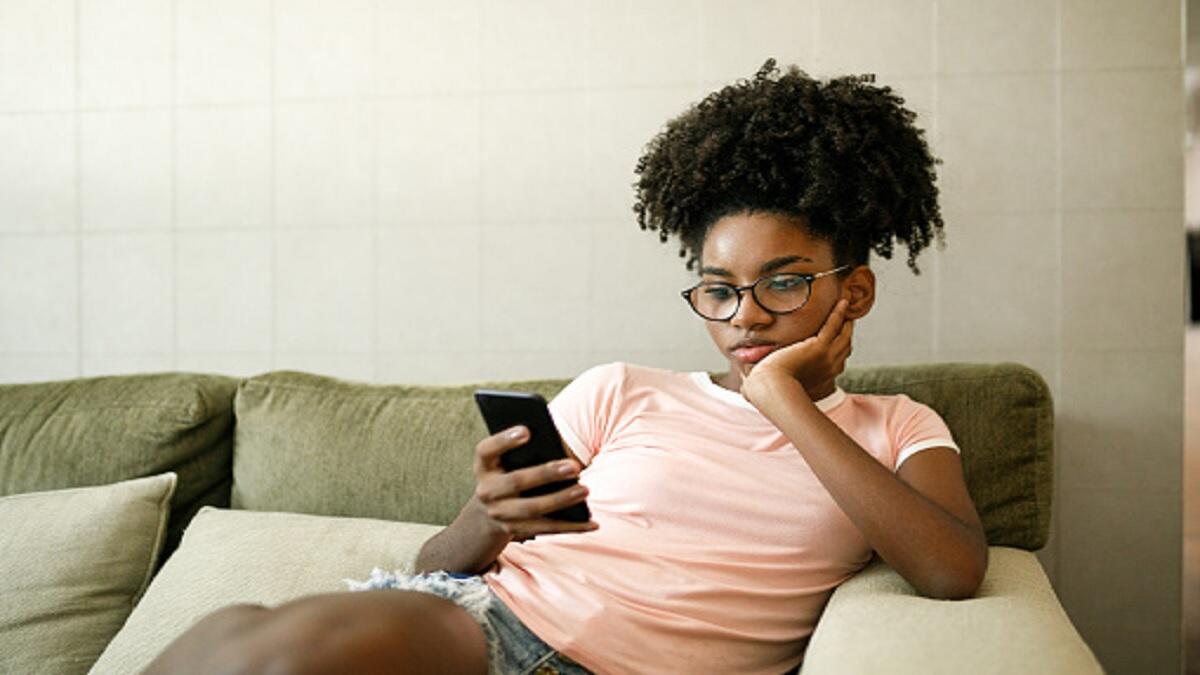 Youth bored at home.