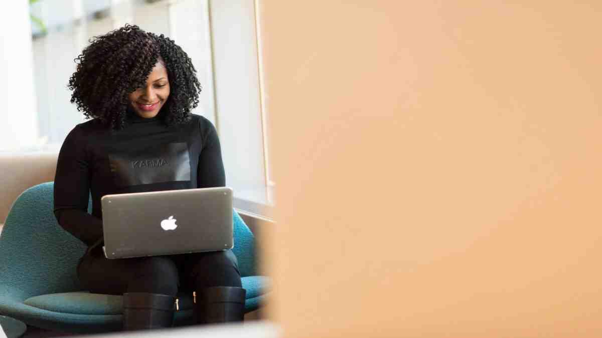 AIE applicant completing her online application form