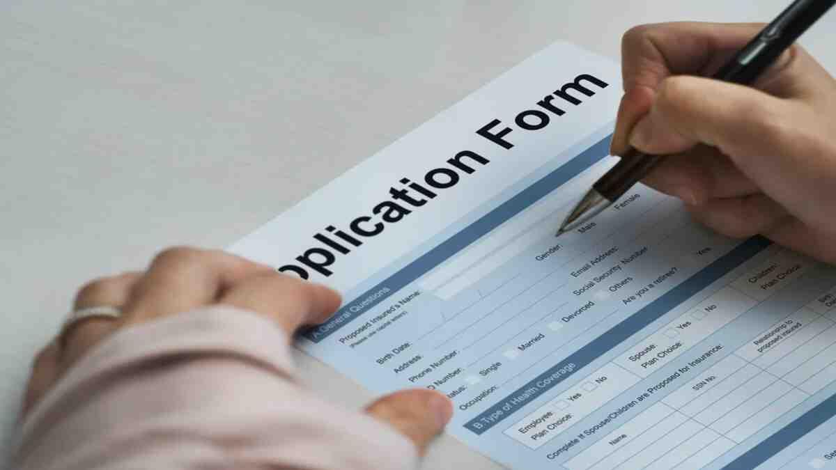 Applicant filling out a Rosebank College application form