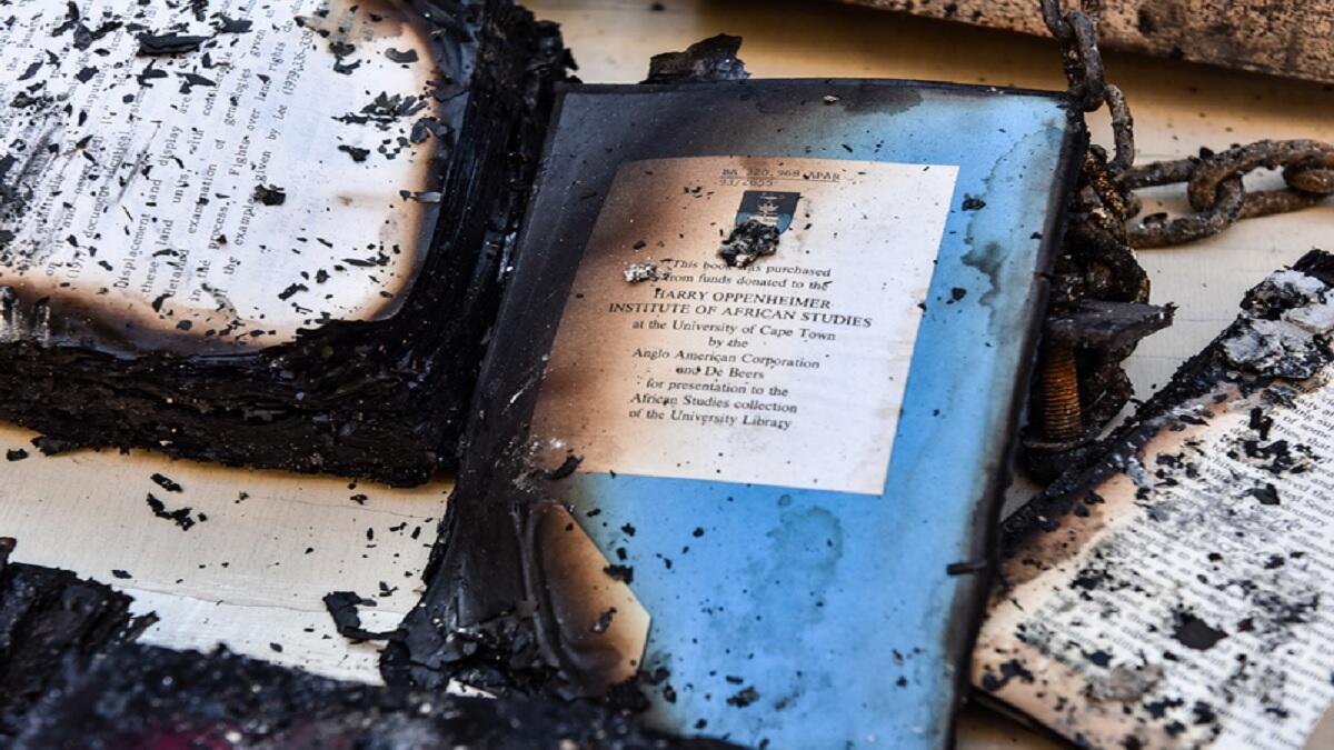 Book collection recovered from UCT Jagger Library fire