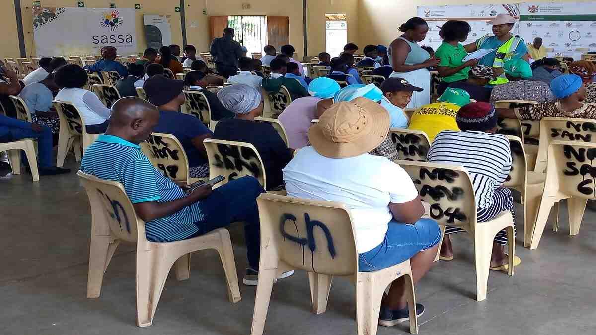 Sassa clients visit hall to collect their June grant payments