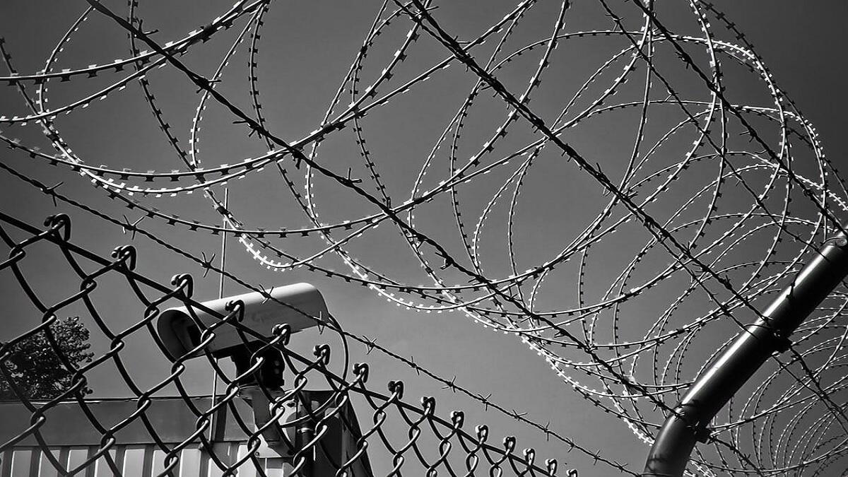 university secures area with barbed wire to make it safe