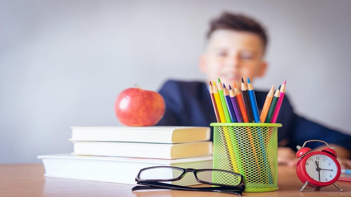 Lerner receives learning material from his school