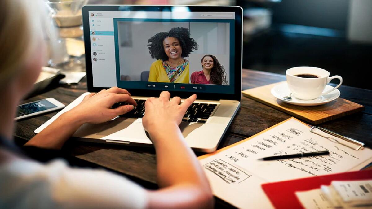 Person studying business administration online on a laptop