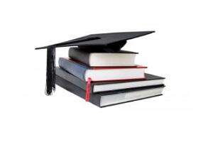 books and grad cap