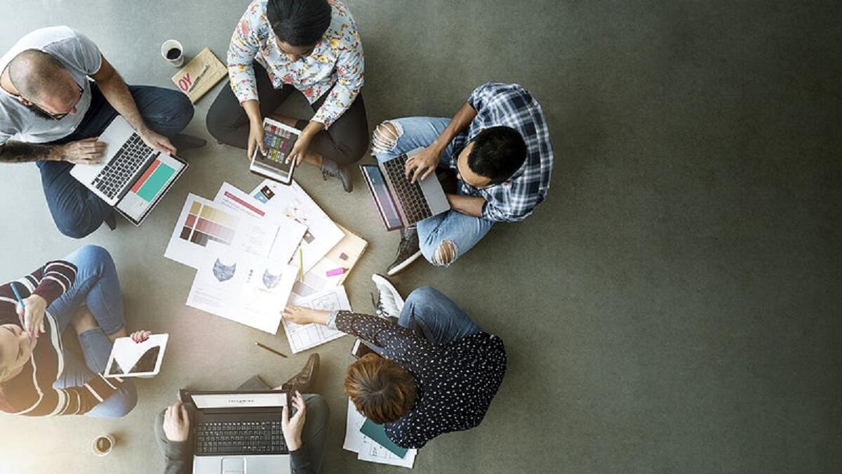 Group of students sitting in a circle