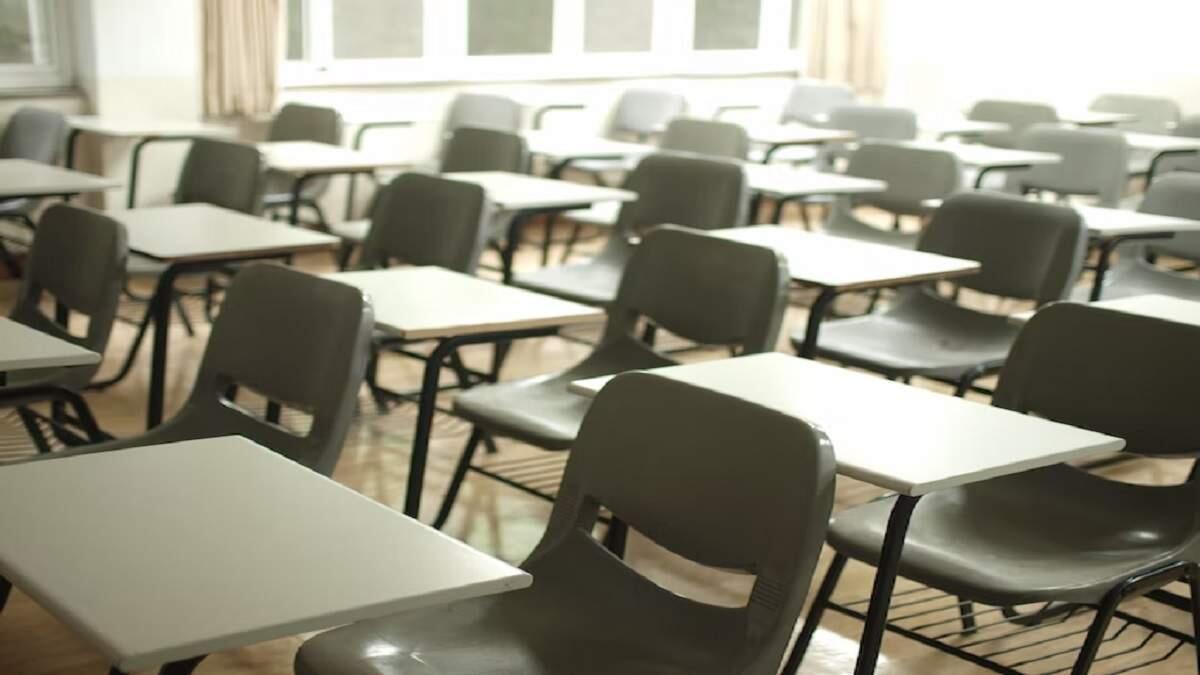 Room with desks and chairs