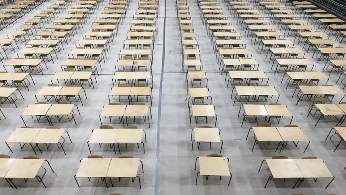 Room with desks and chairs
