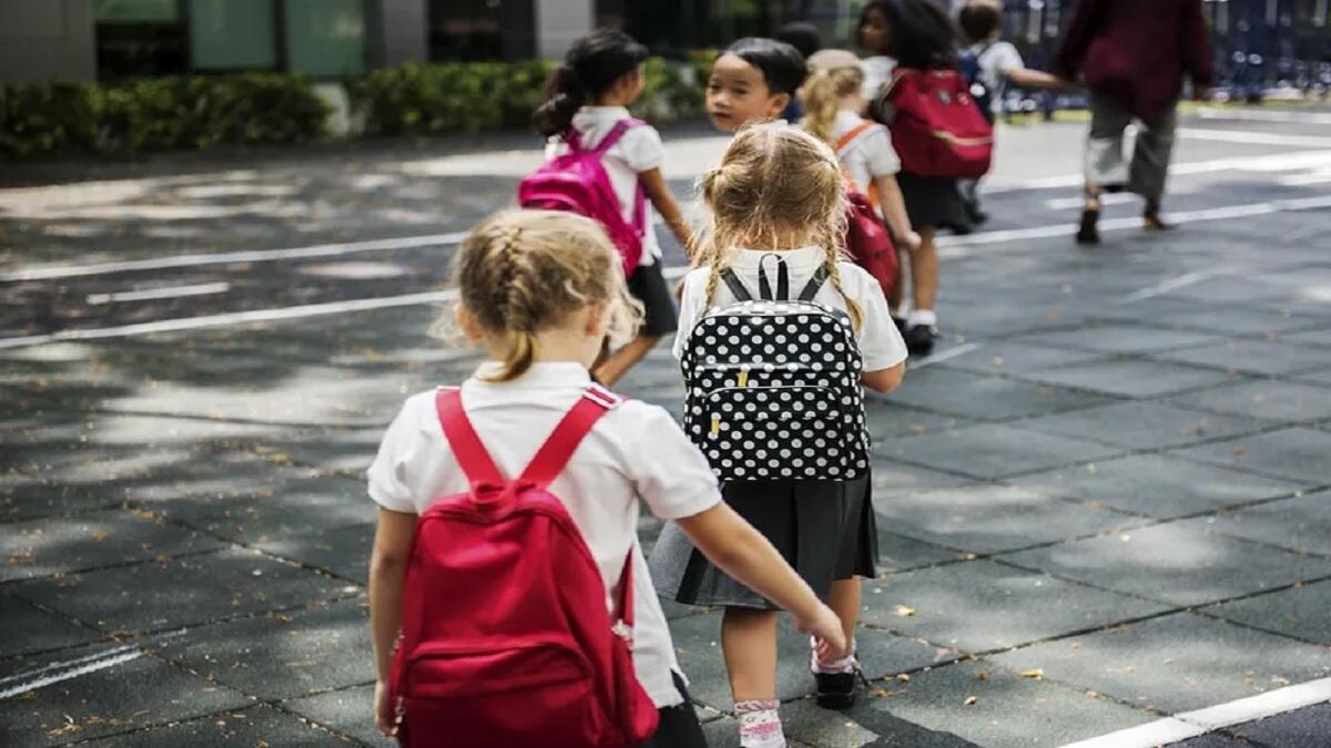 Learners walking in a line