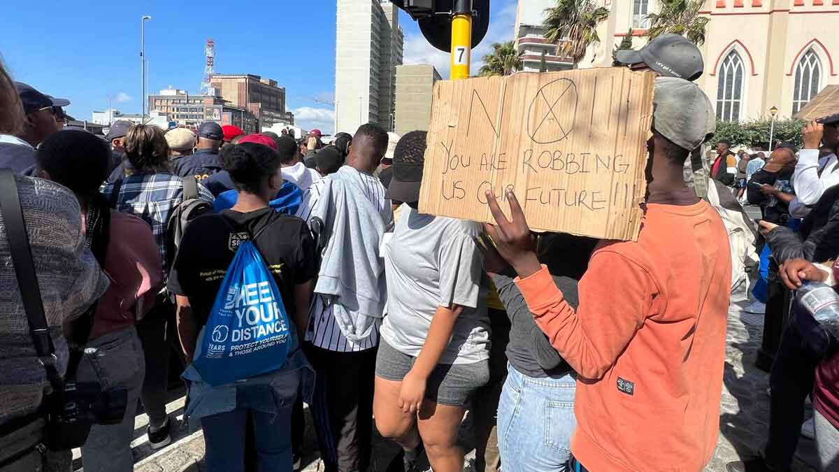 NSFAS students protesting in Cape Town