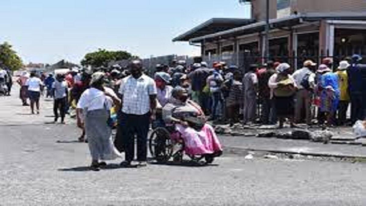 Students outside Sassa office