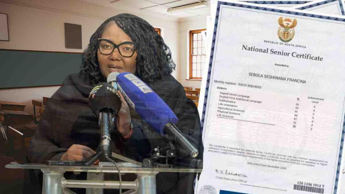 Minister talking about matric results