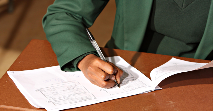 learner writing matric exams