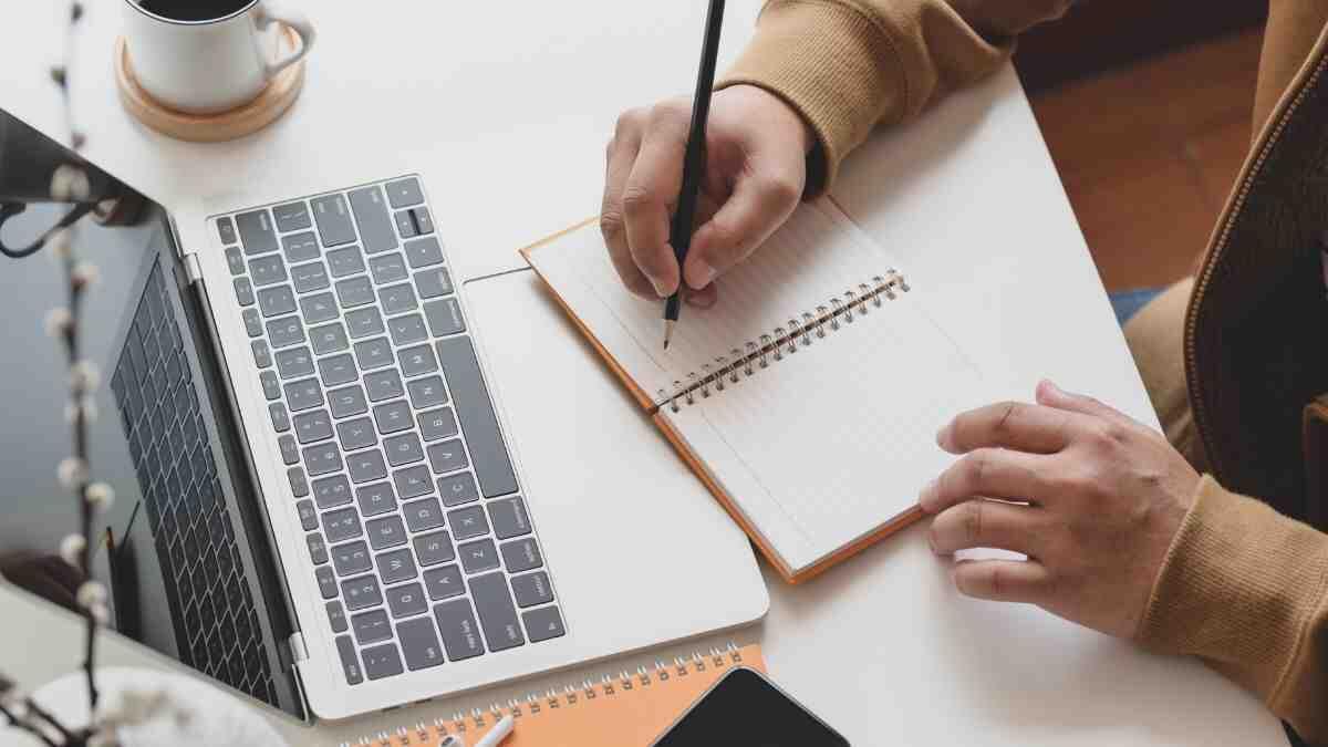 person doing their assignment