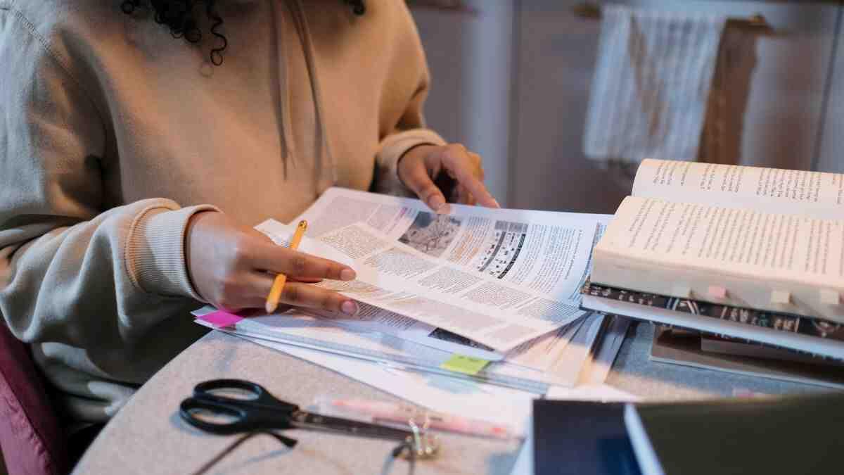 student revising past papers