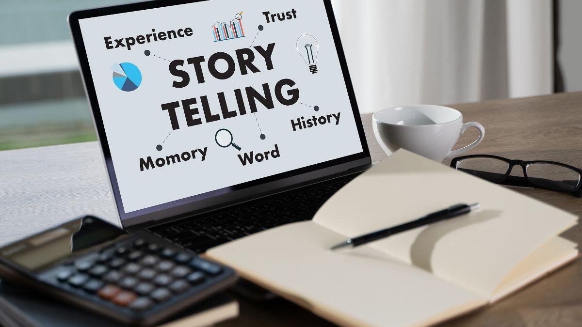 story telling image on a laptop home screen
