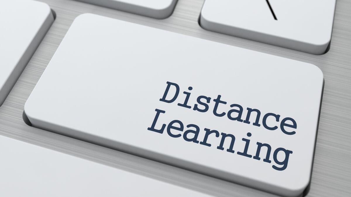 distance learning word on a keyword key