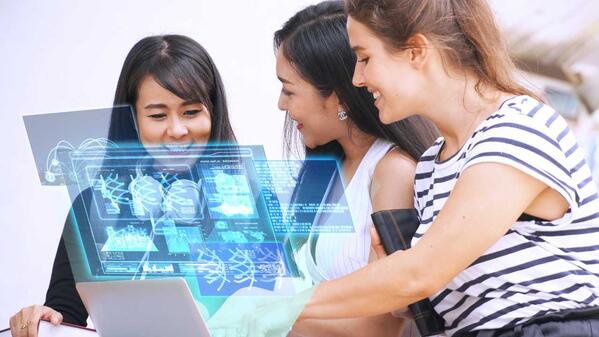 Students using AI