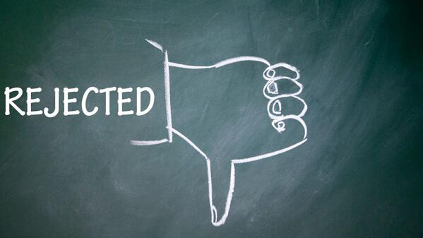 rejected written on a black board