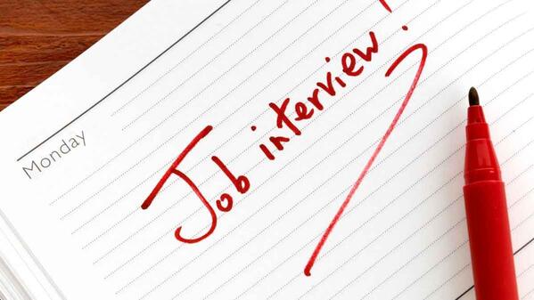 Job interview written on paper