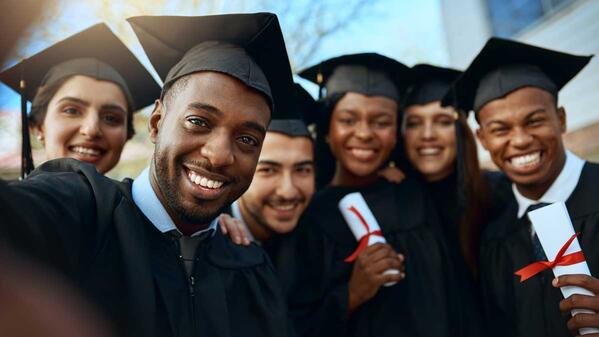 Students Gowns Mortar Boards
