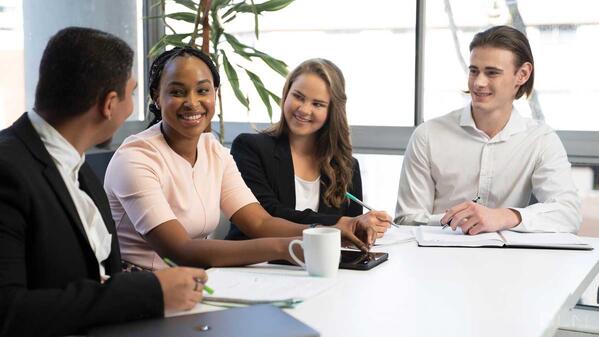 People meeting table