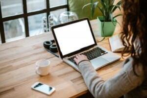 Girl using laptop 