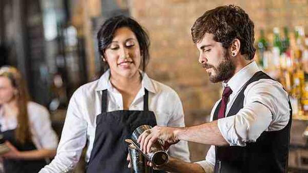 Students completing a bartending course at Unisa