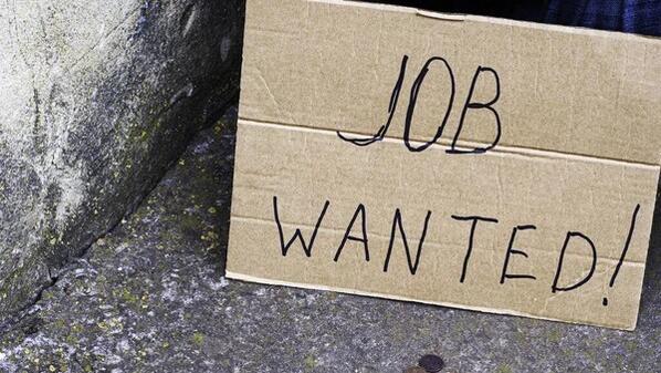 A 'job wanted' poster created by an unemployed youth