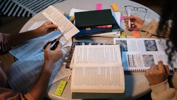 Students studying