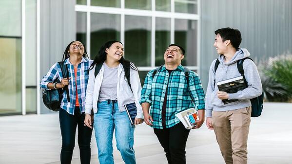 Students walking to lectures