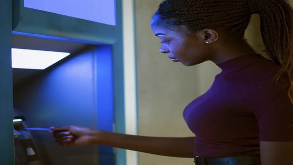 Withdrawing money at ATM