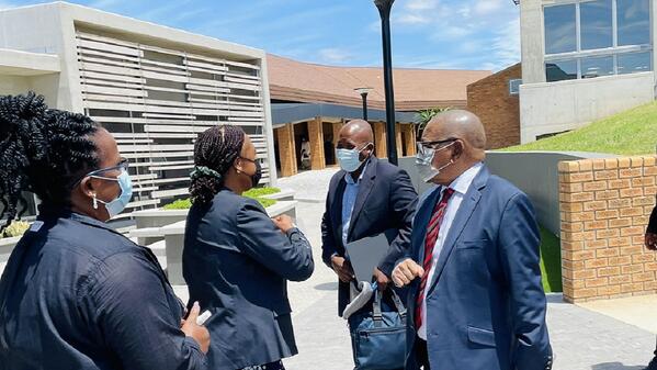 Minister Blade Nximande and NMU Vice Chancellor Prof Sibongile Muthwa