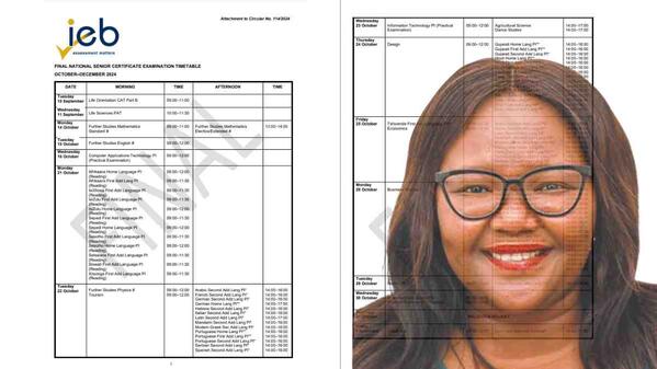 Minister talking about matric results 