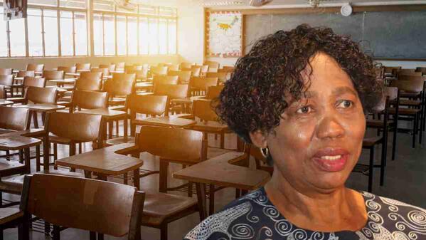 Education minister talking about budget cuts