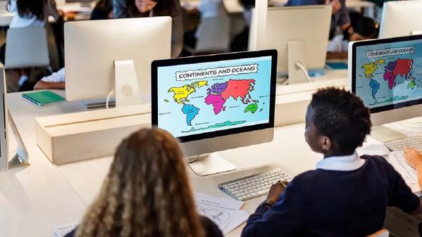 Children learning digital skills 