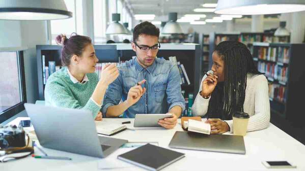 Entrepreneurs learning business skills 