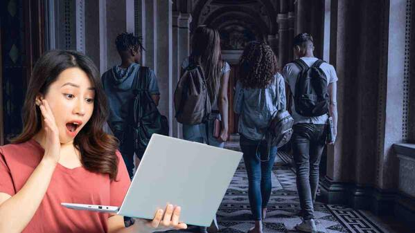 Women checking 2024 university application status 